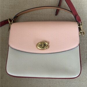 Coach Cassie Bag in Pink, Tan and Cream Leather